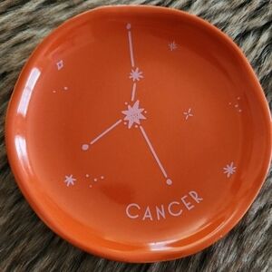 Orange Cancer Horoscope Mini Jewelry Display Plate